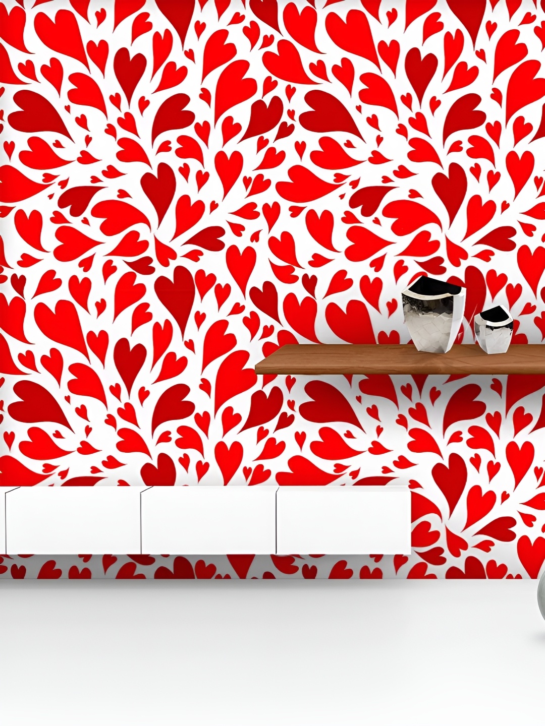 

ArtzFolio Printed UV-Resistant Anti-Bacterial Valentine Hearts Peel & Stick Wallpaper, Multi