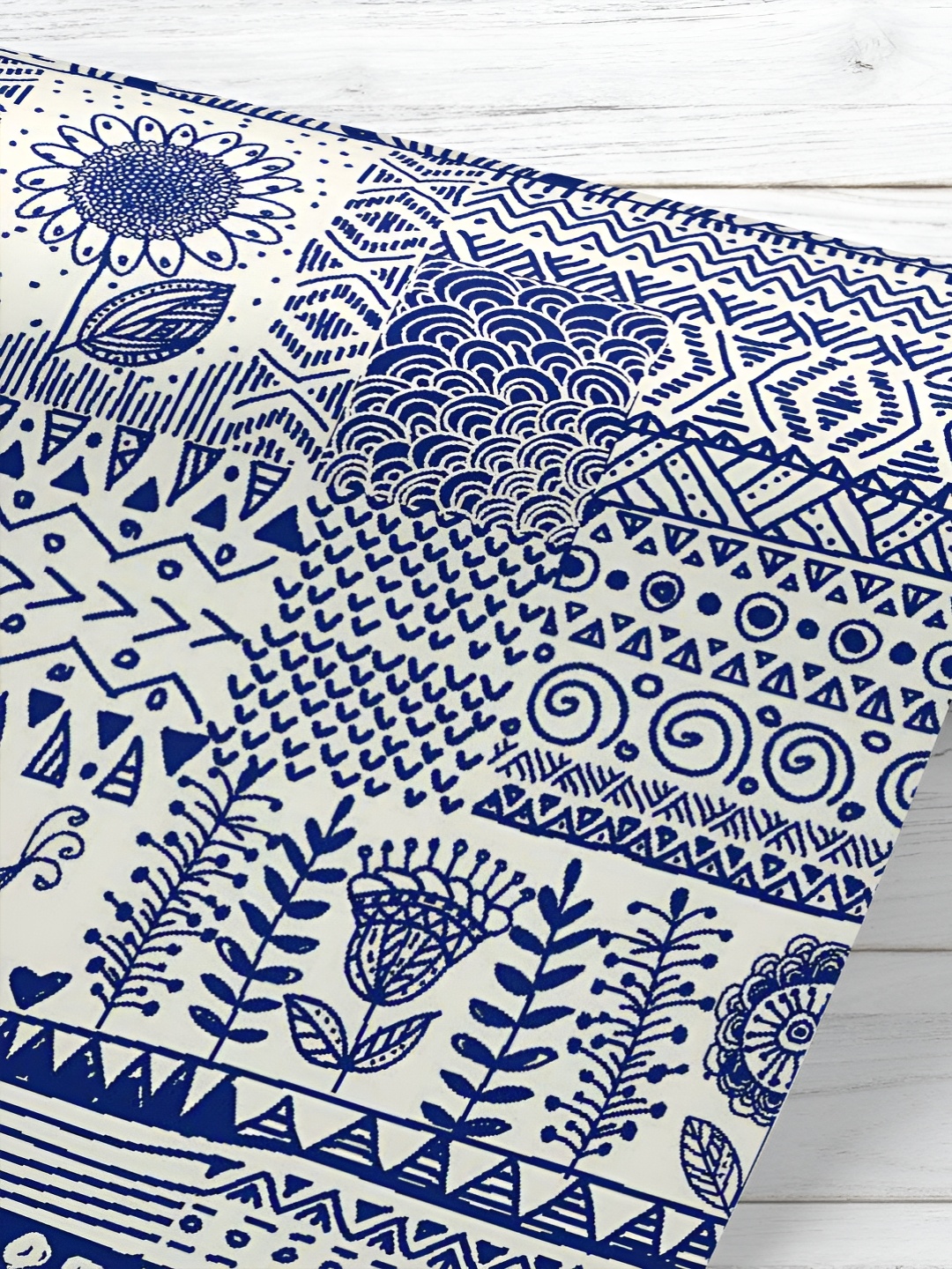 

ArtzFolio Blue & White Printed UV Resistant Wallpaper