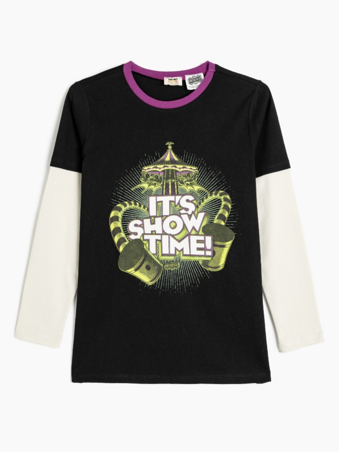 

Koton Boys Graphic Printed Round Neck Cotton T-shirt, Black