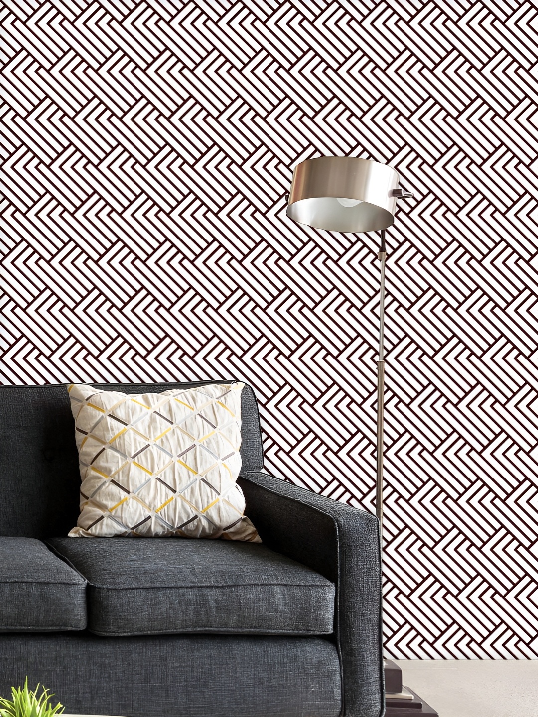 

ArtzFolio Printed UV-Resistant Anti-Bacterial Monochrome Abstract Stripes Peel & Stick Wallpaper, Multi