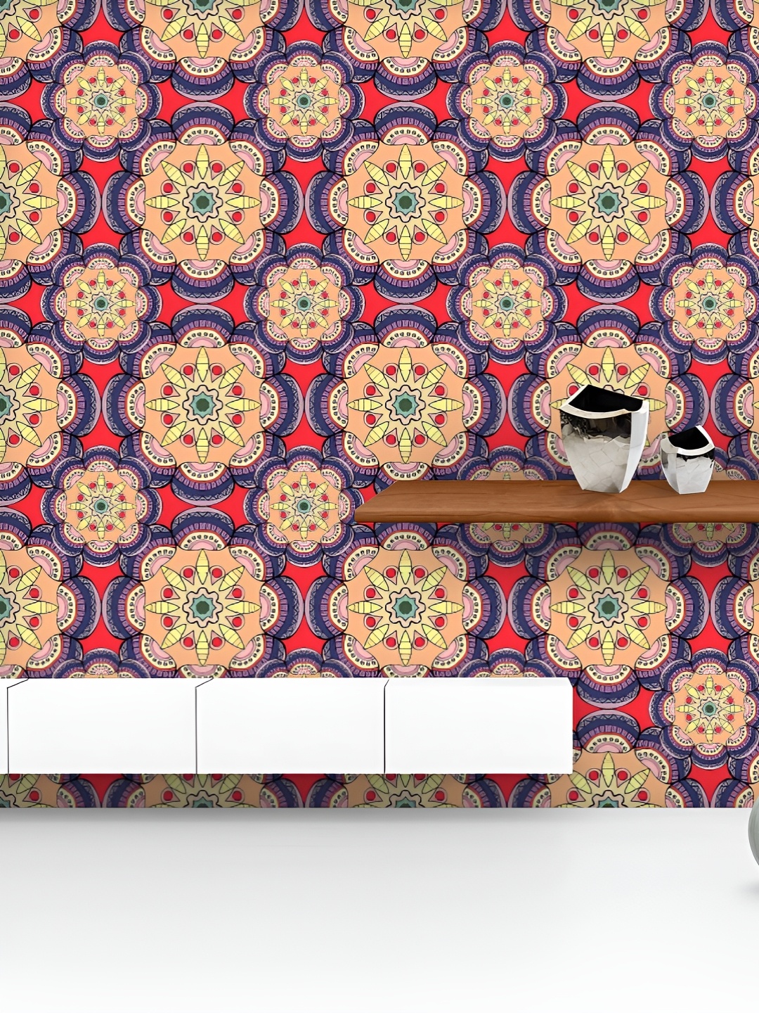 

ArtzFolio Printed UV-Resistant Anti-Bacterial Colorful Pattern Peel & Stick Wallpaper, Multi