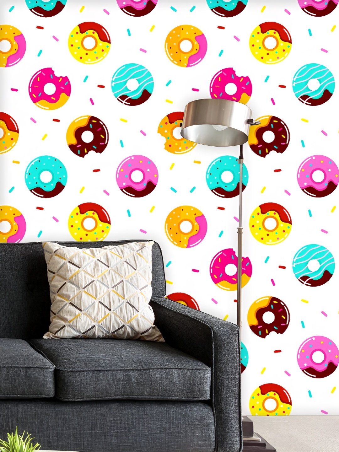 

ArtzFolio Printed UV-Resistant Anti-Bacterial Summer With Donuts Peel & Stick Wallpaper, Multi