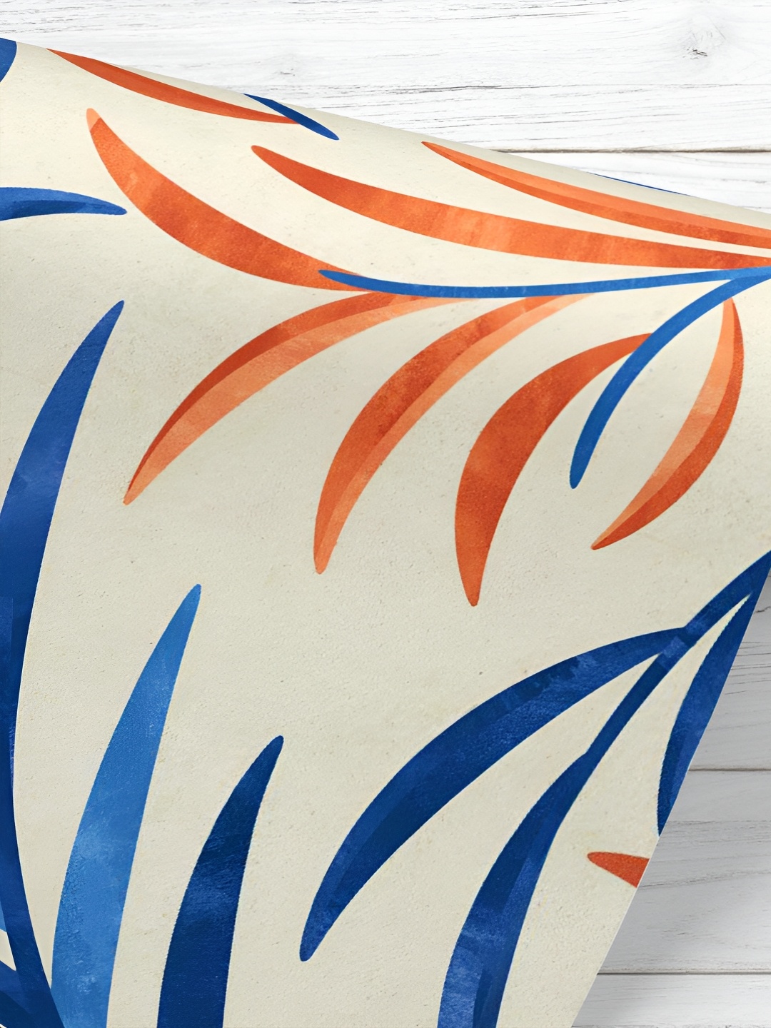 

ArtzFolio Off-White & Blue Printed UV Resistant Wallpaper