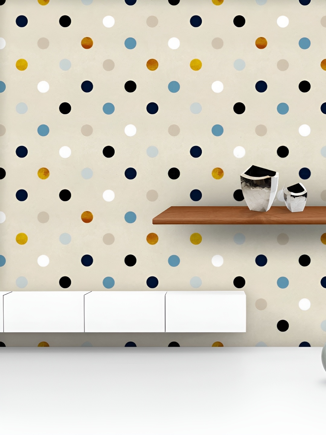 

ArtzFolio Printed UV-Resistant Anti-Bacterial Colorful Polka Dots Peel & Stick Wallpaper, Multi