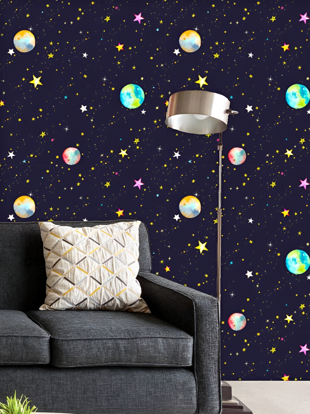 

ArtzFolio Printed UV-Resistant Anti-Bacterial Watercolor Abstract Geometric Peel & Stick Wallpaper, Multi