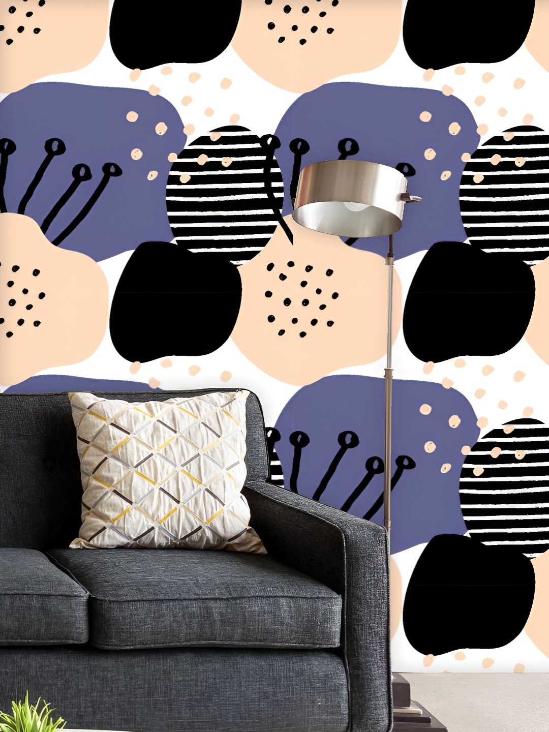

ArtzFolio Printed UV-Resistant Anti-Bacterial Abstract Shapes Peel & Stick Wallpaper, Multi