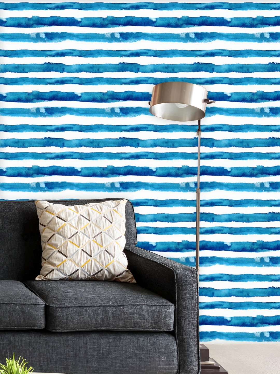 

ArtzFolio Printed UV-Resistant Anti-Bacterial Abstract Waved Stripes Peel & Stick Wallpaper, Multi