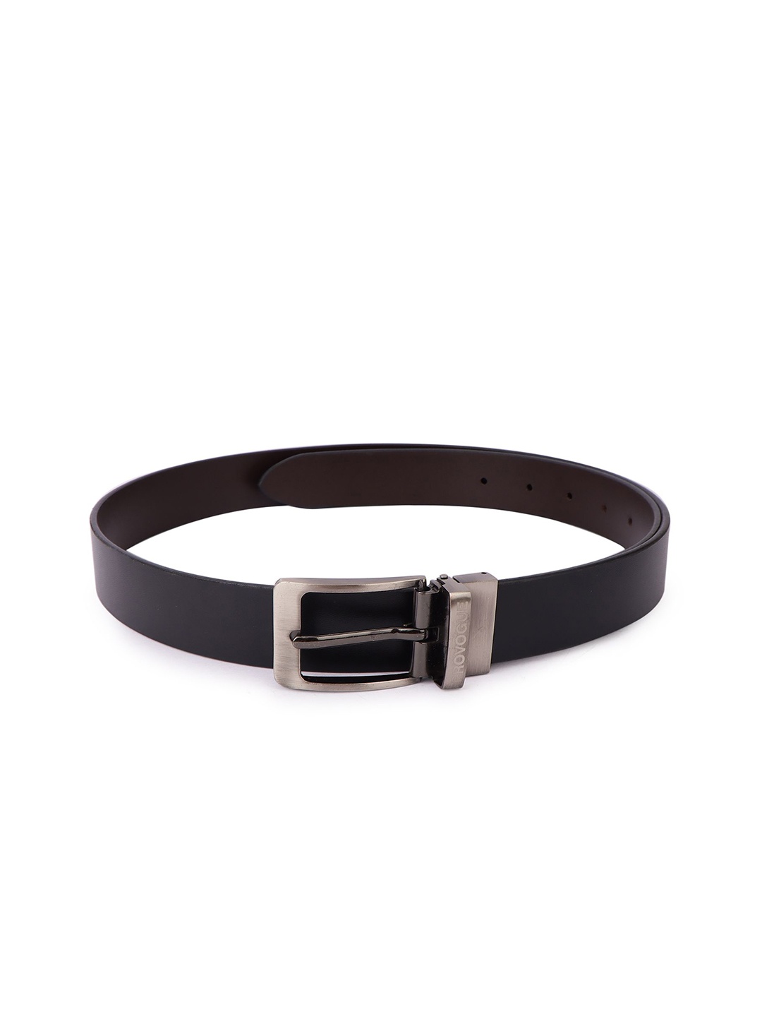 

Provogue Men Leather Reversible Buckle Belt, Black
