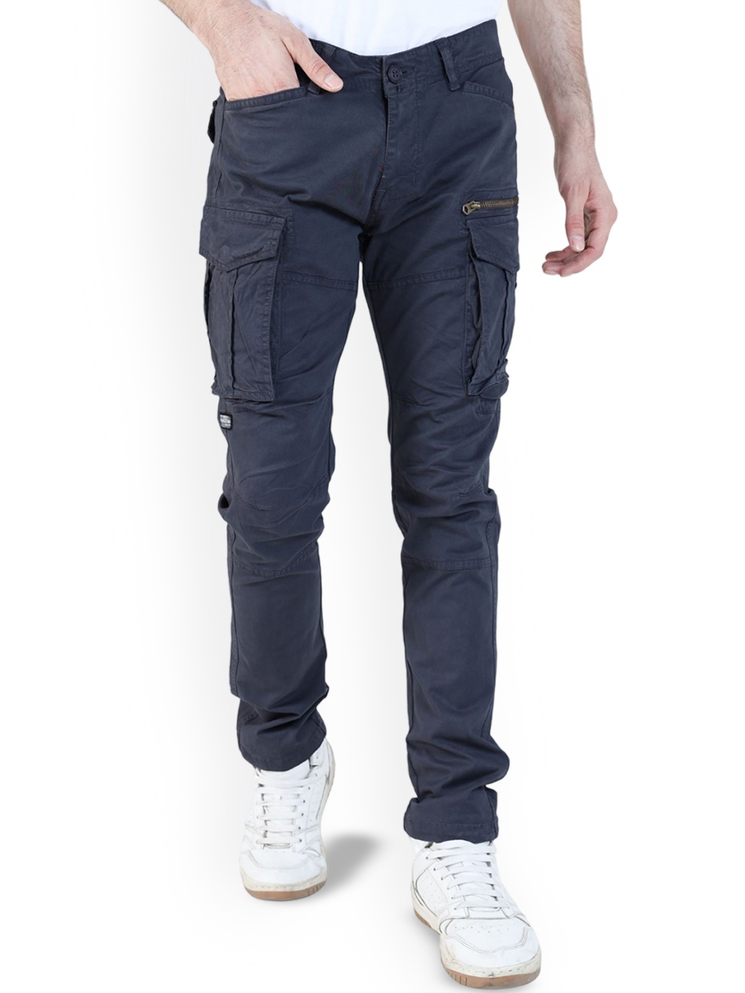 

BOTABOCHI Men Mid-Rise Regular Fit Cargo Trouser, Grey