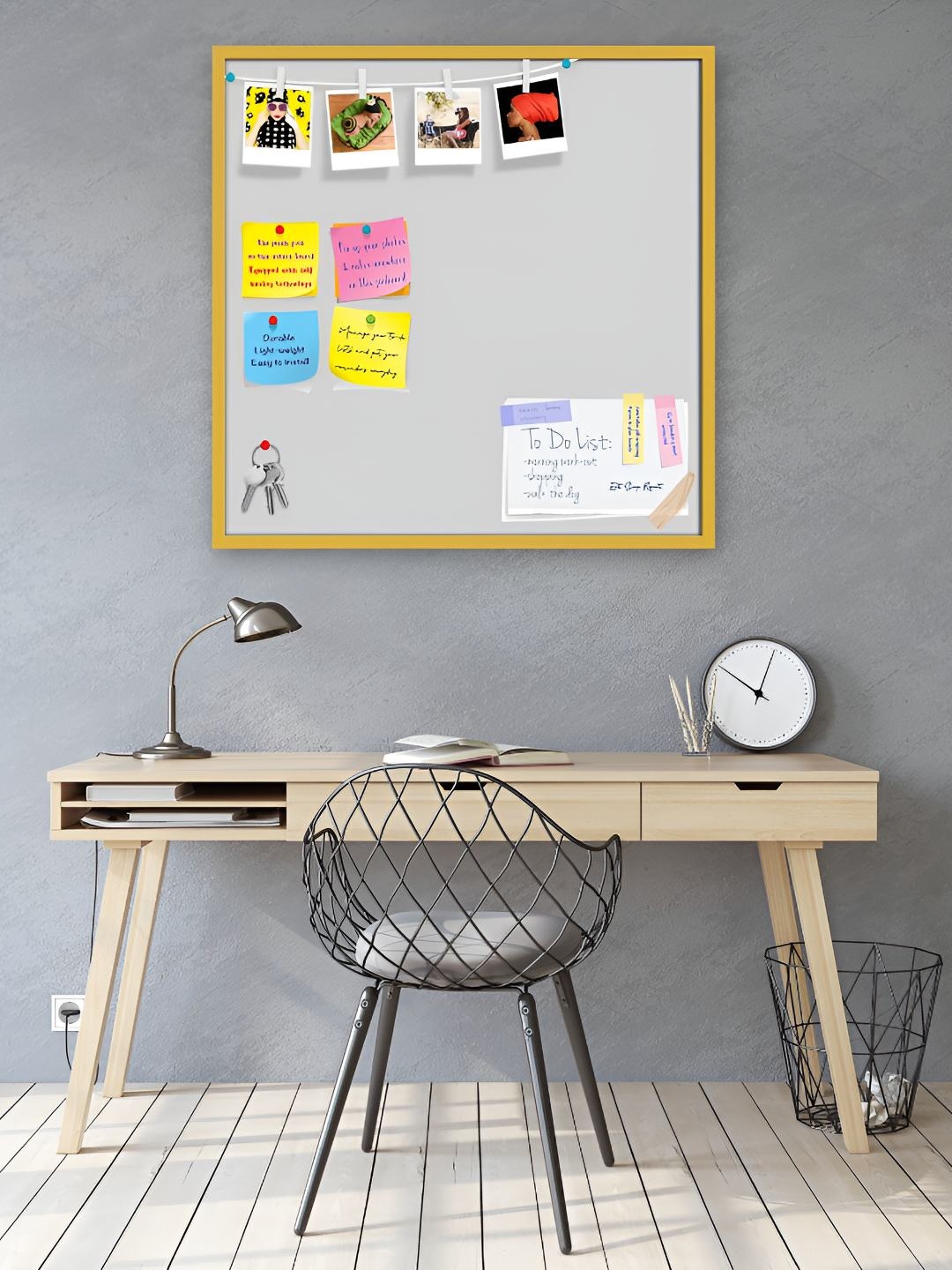 

ArtzFolio Wooden Notice Pin Board, Grey
