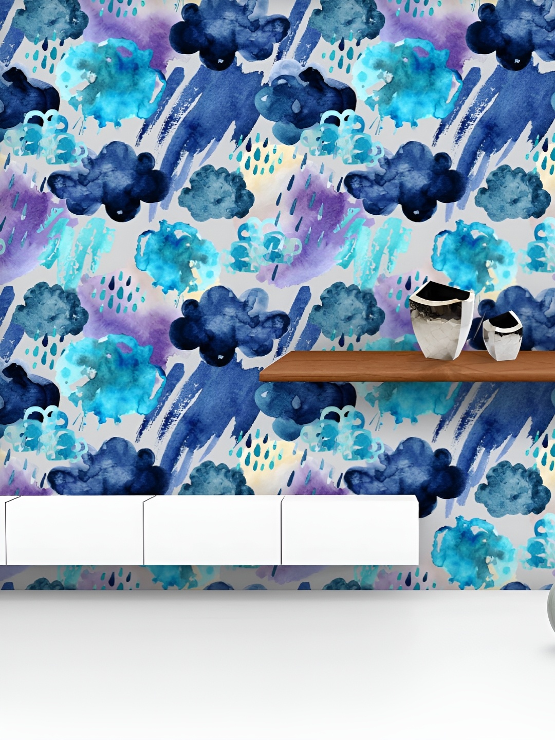 

ArtzFolio Printed UV-Resistant Anti-Bacterial Watercolor Fall Shower Pattern Peel & Stick Wallpaper, Multi