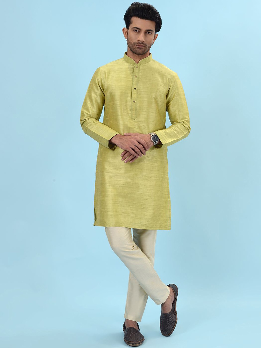 

azania Straight Kurta with Pyjamas, Green