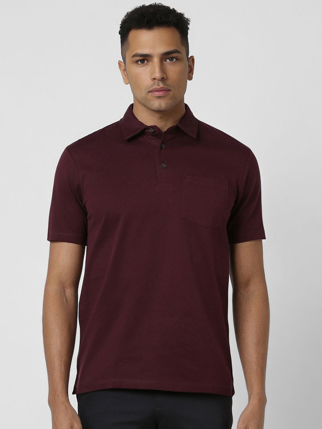 

Van Heusen Men Polo Collar T-shirt, Maroon