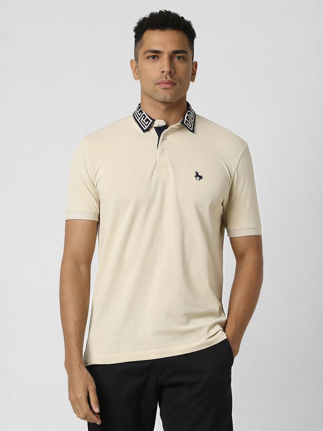 

Van Heusen Sport Men Printed Polo Collar T-shirt, Beige