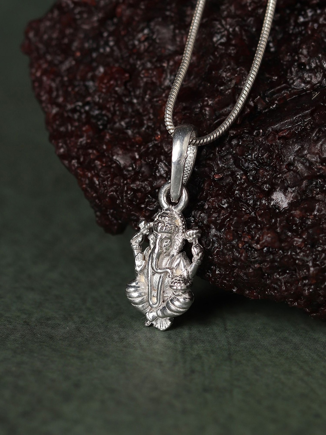 

AKSHAT SAPPHIRE Unisex Silver Laddu Wale Ganesh Pendant