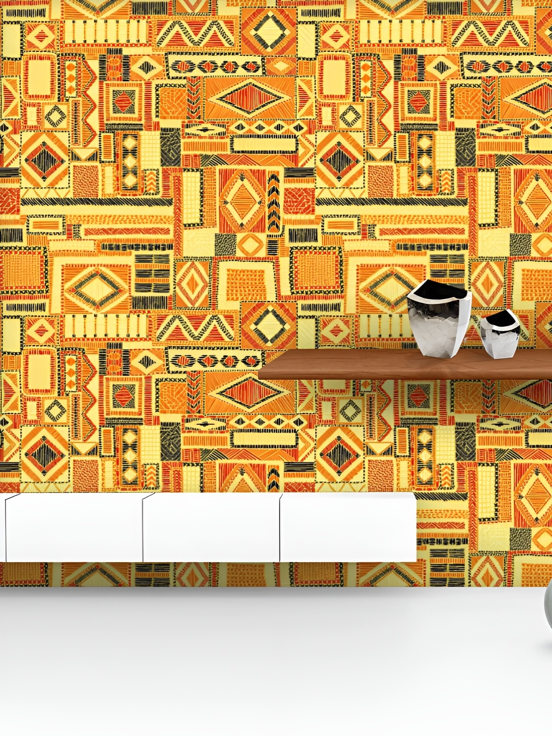 

ArtzFolio Printed UV-Resistant Anti-Bacterial Ethnic Bohemian Pattern Peel & Stick Wallpaper, Multi