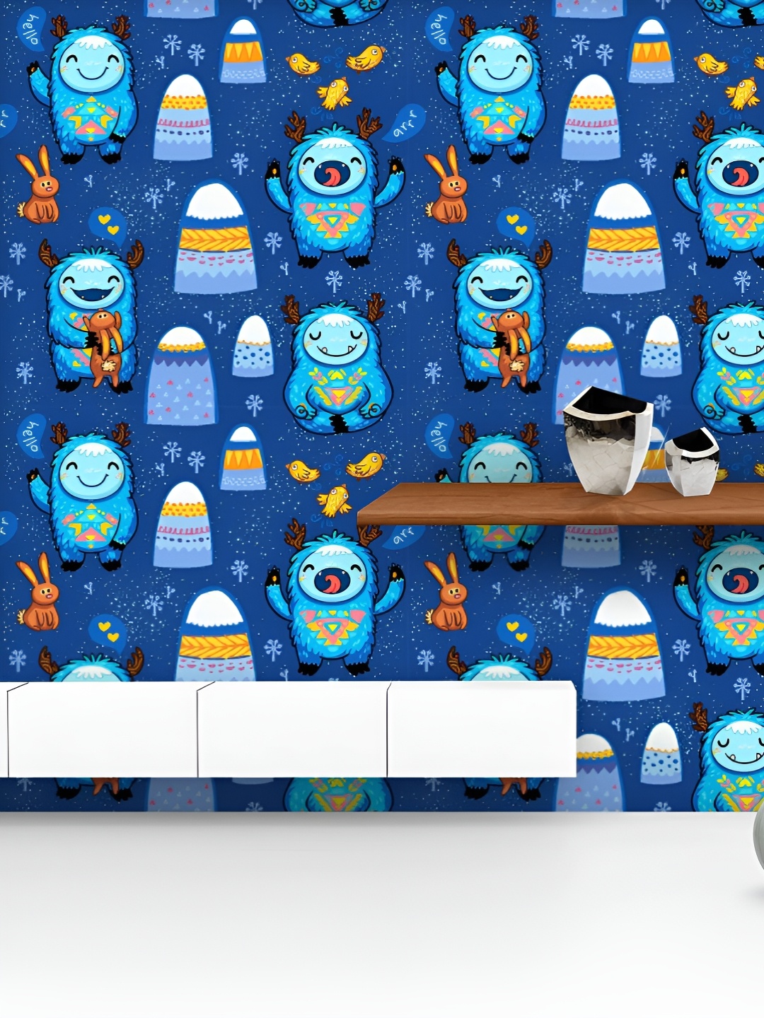 

ArtzFolio Printed UV-Resistant Anti-Bacterial Cartoon Pattern Peel & Stick Wallpaper, Multi