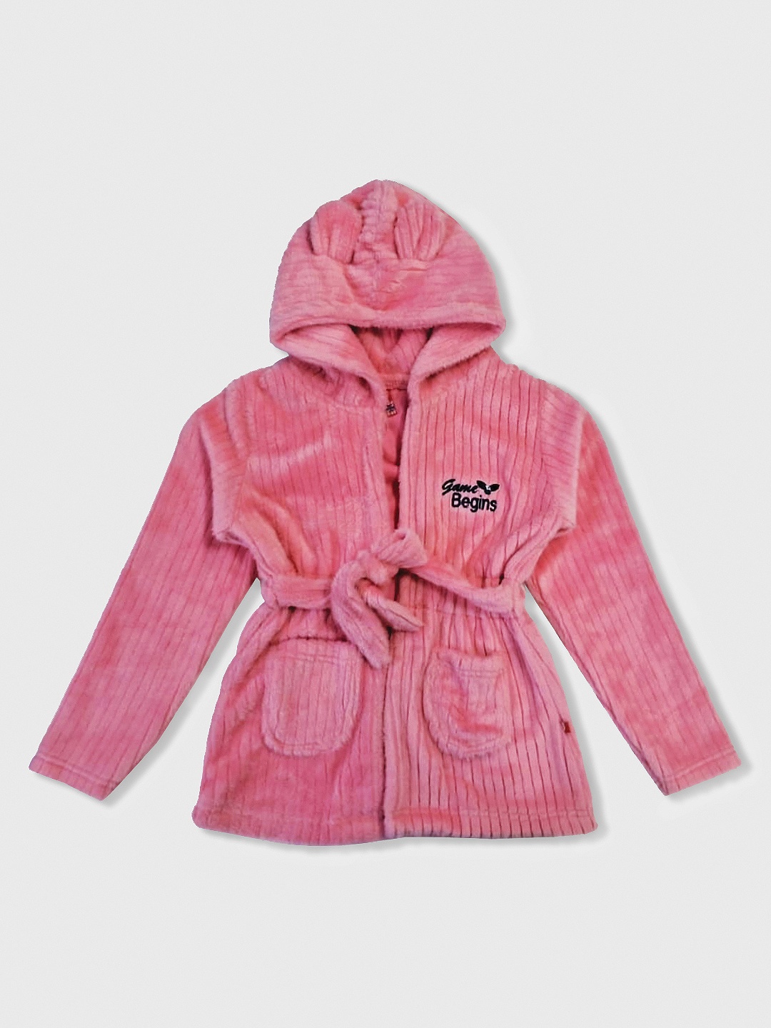 

Here&Now X Game Begins Girls Bear-Ear Hooded Sweatshirt, Pink