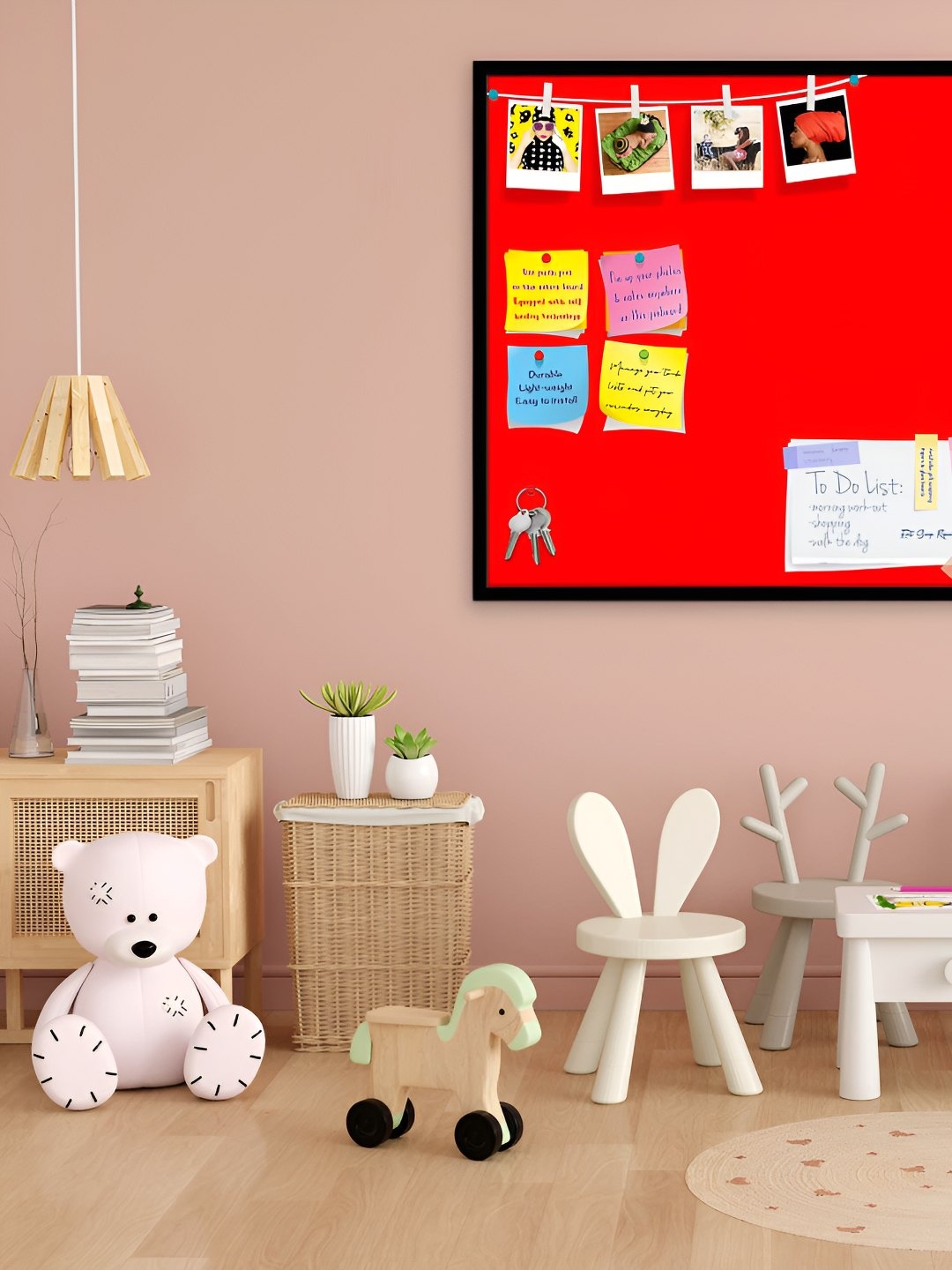 

ArtzFolio Wooden Notice Pin Board, Red