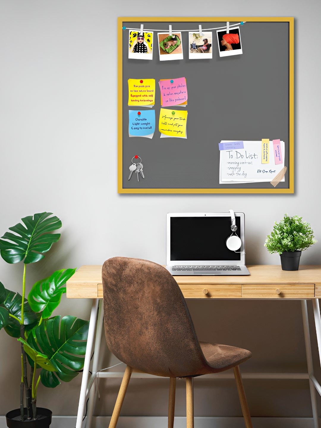

ArtzFolio Wooden Notice Pin Board, Grey
