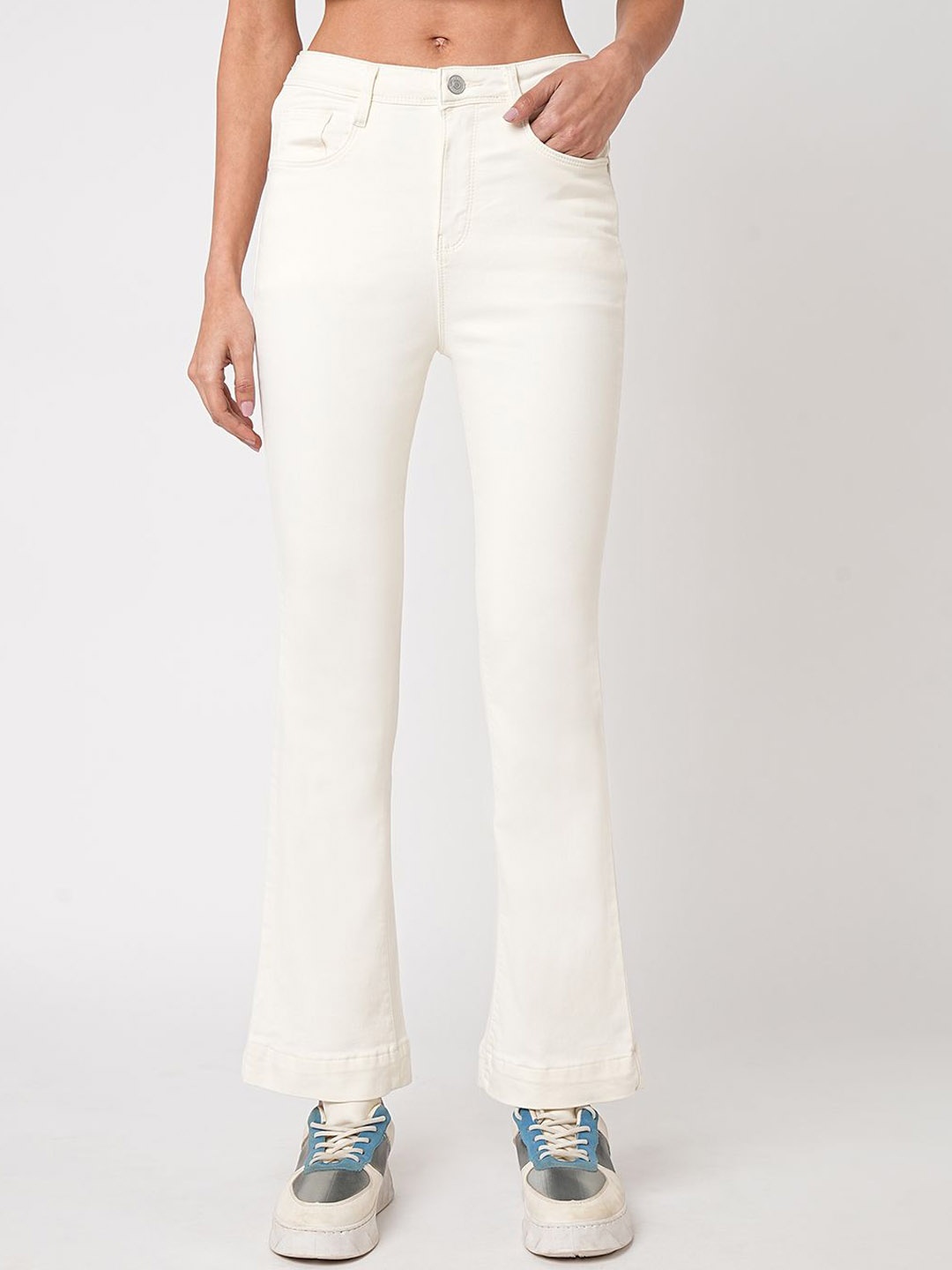 

Kraus Jeans Women Bootcut High-Rise Jeans, Off white