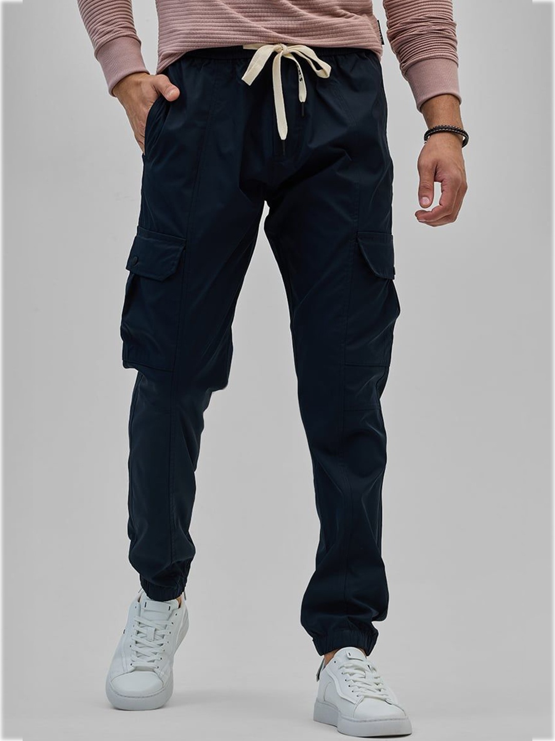 

Snitch Men Slim Fit Mid-Rise Jogger, Navy blue