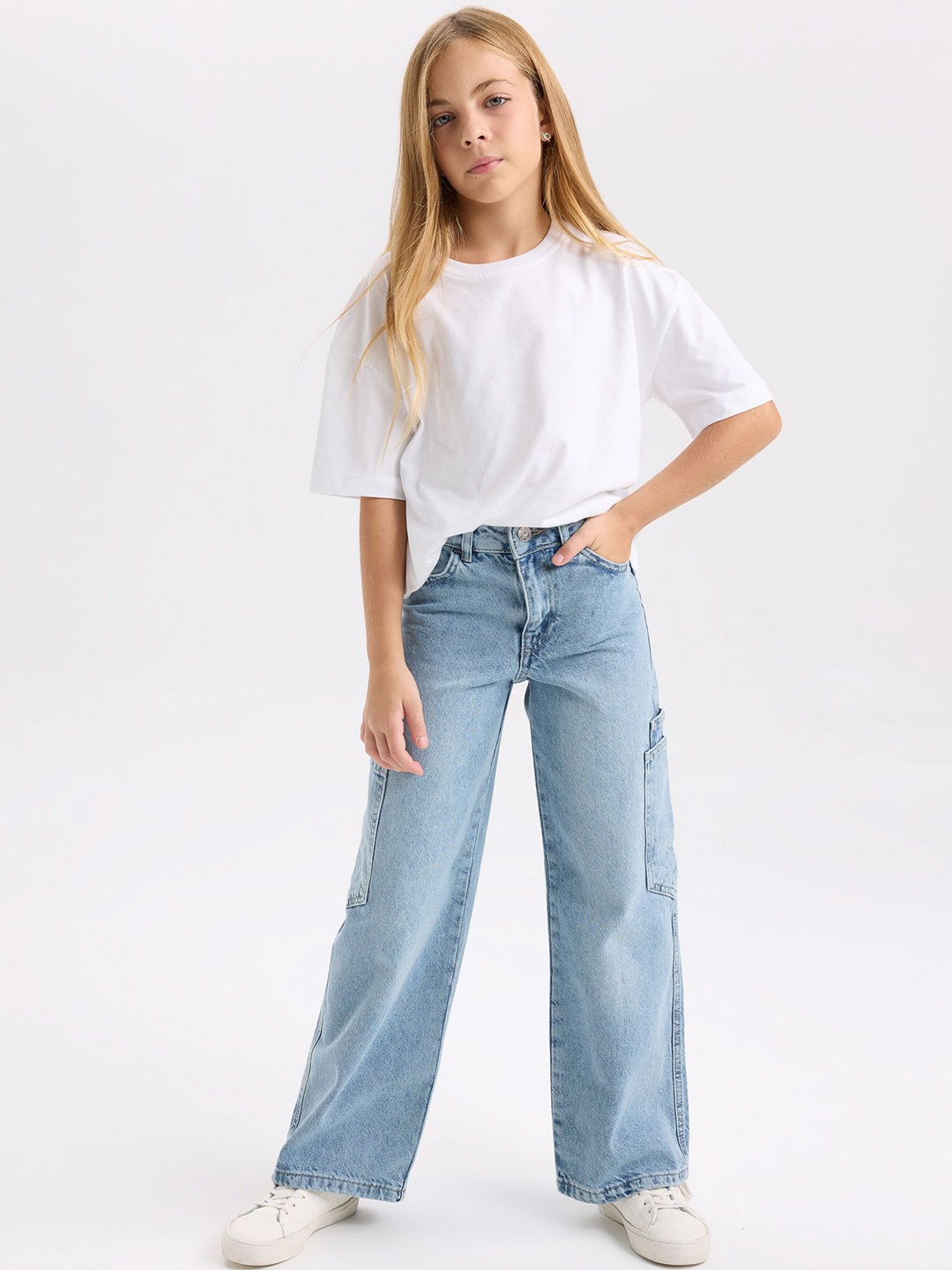 

DeFacto Girls Mid-Rise Joggers Trousers, Na