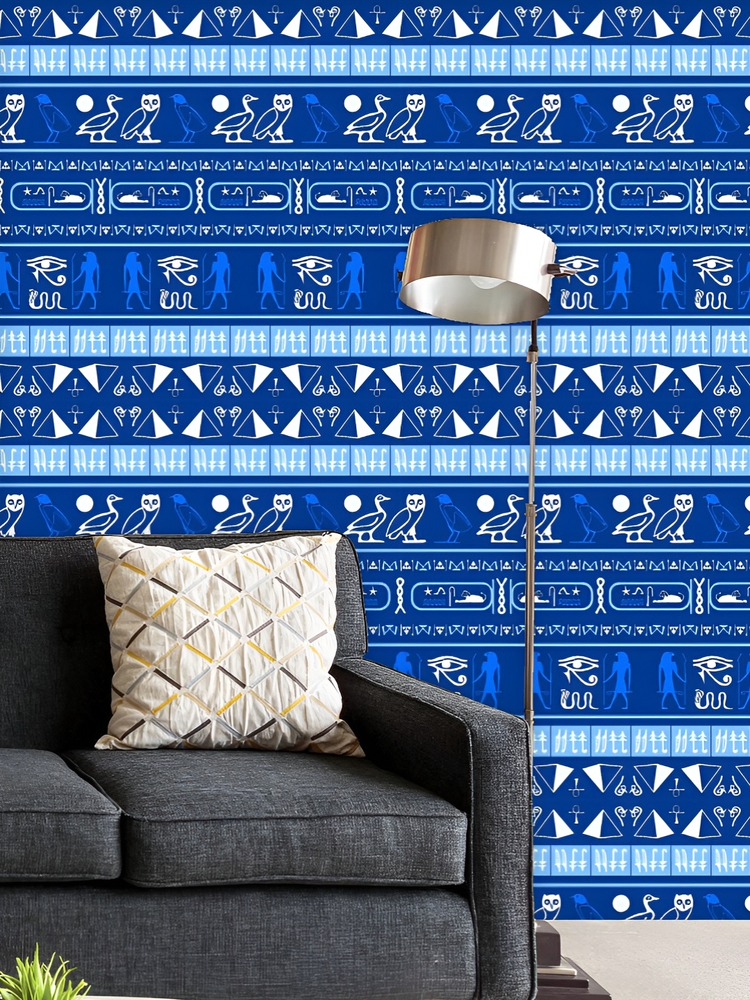 

ArtzFolio Printed UV-Resistant Anti-Bacterial Hieroglyphic Egyptian Language Symbols Peel & Stick Wallpaper, Multi