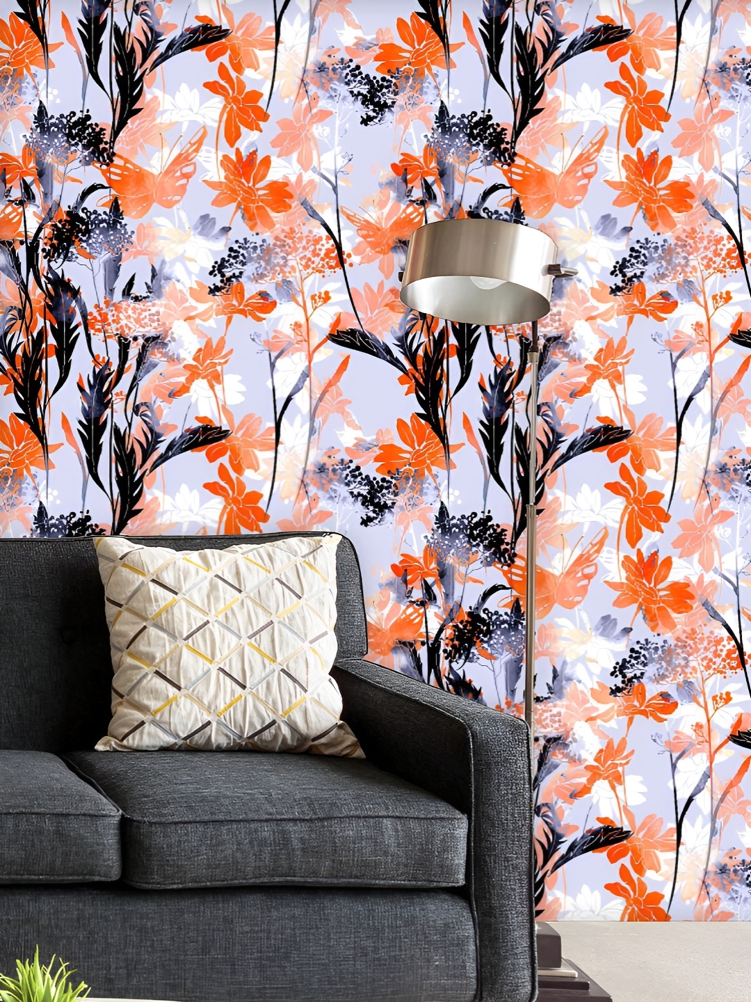 

ArtzFolio Printed UV-Resistant Anti-Bacterial Flowers And Herbs Imprints Peel & Stick Wallpaper, Multi