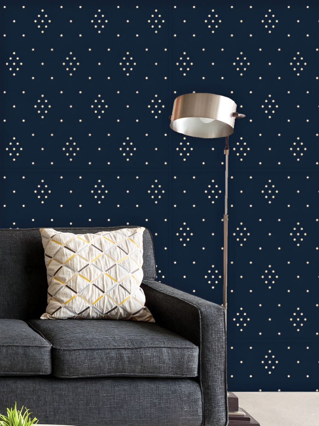 

ArtzFolio Printed UV-Resistant Anti-Bacterial Christmas Motif With Diamonds Peel & Stick Wallpaper, Multi