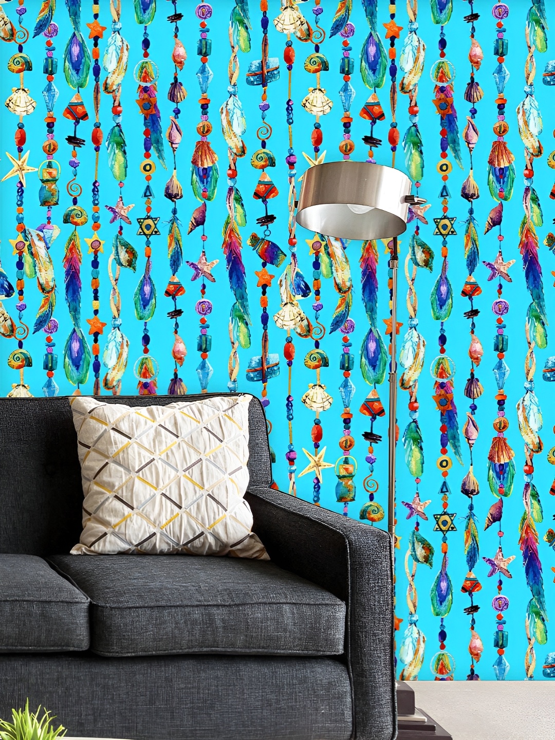 

ArtzFolio Blue & Green Printed UV Resistant Wallpaper