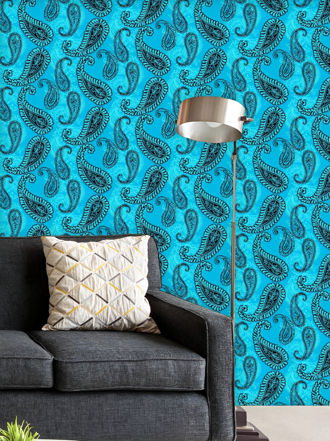 

ArtzFolio Printed UV-Resistant Anti-Bacterial Indian Ethnic Paisley Peel & Stick Wallpaper, Multi