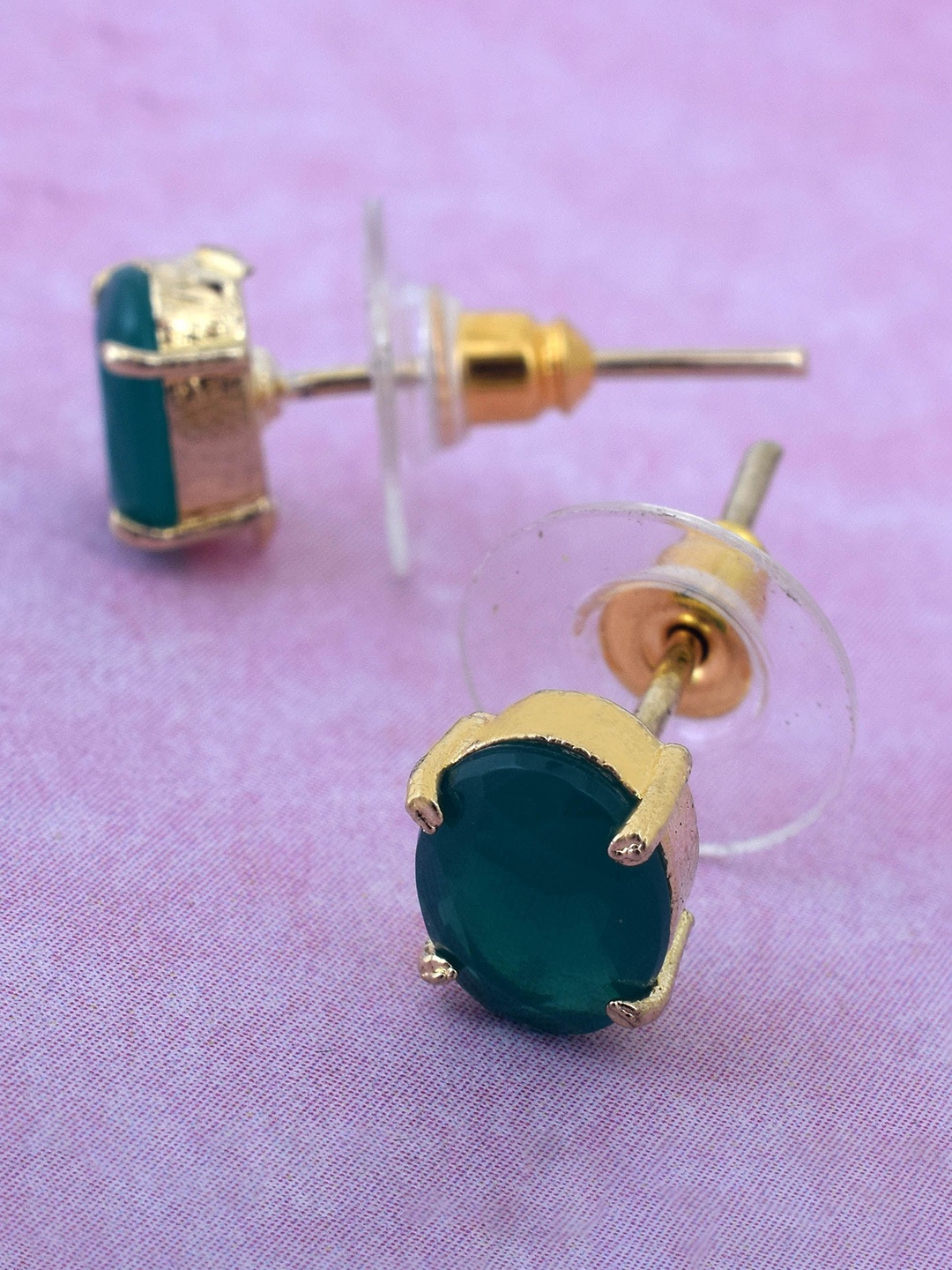 

MEMOIR Gold Plated Emerald Contemporary Drop Earrings