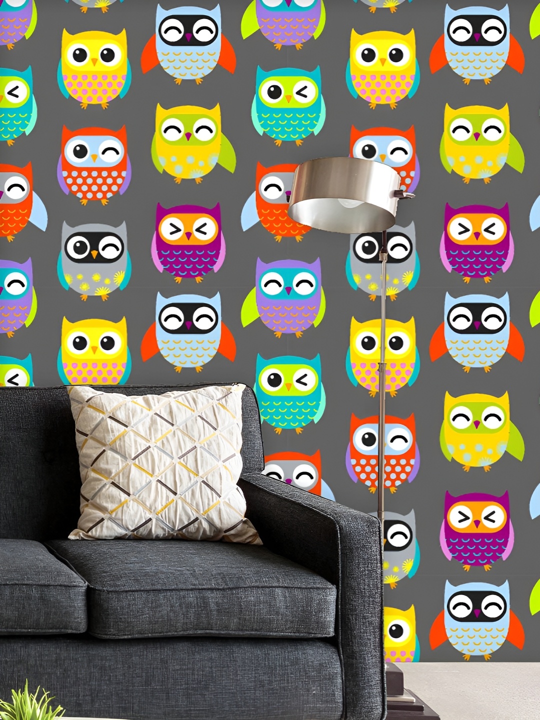 

ArtzFolio Printed UV-Resistant Anti-Bacterial Owls Pattern Peel & Stick Wallpaper, Multi