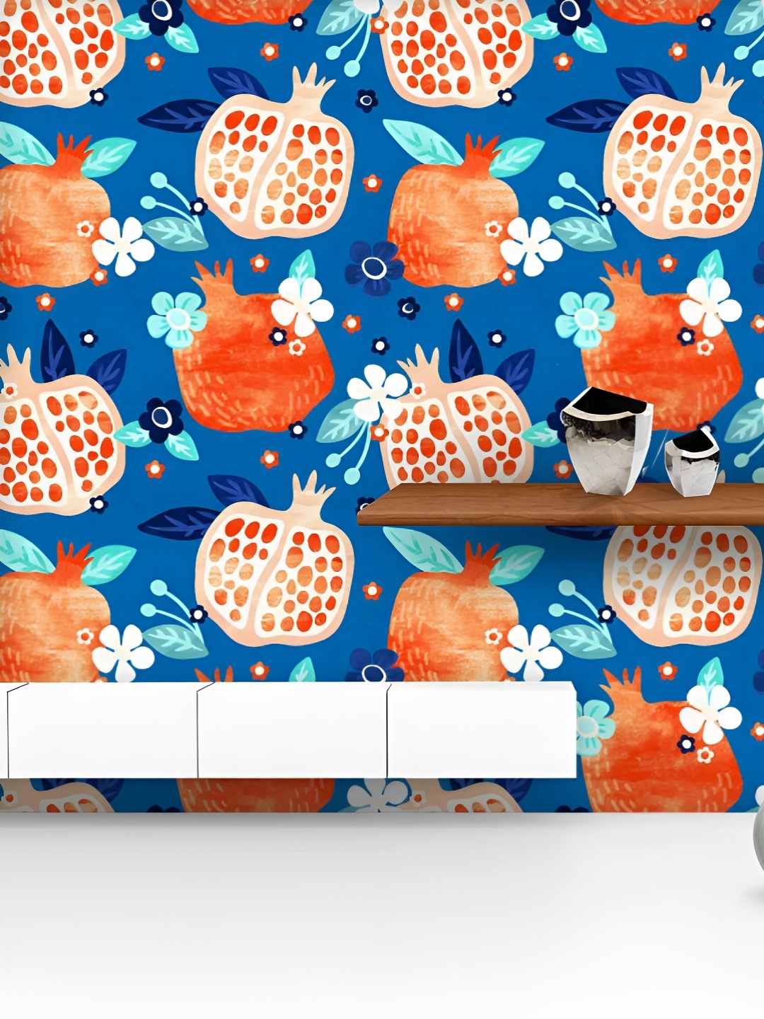 

ArtzFolio Printed UV-Resistant Anti-Bacterial Pomegranate Pattern Peel & Stick Wallpaper, Multi