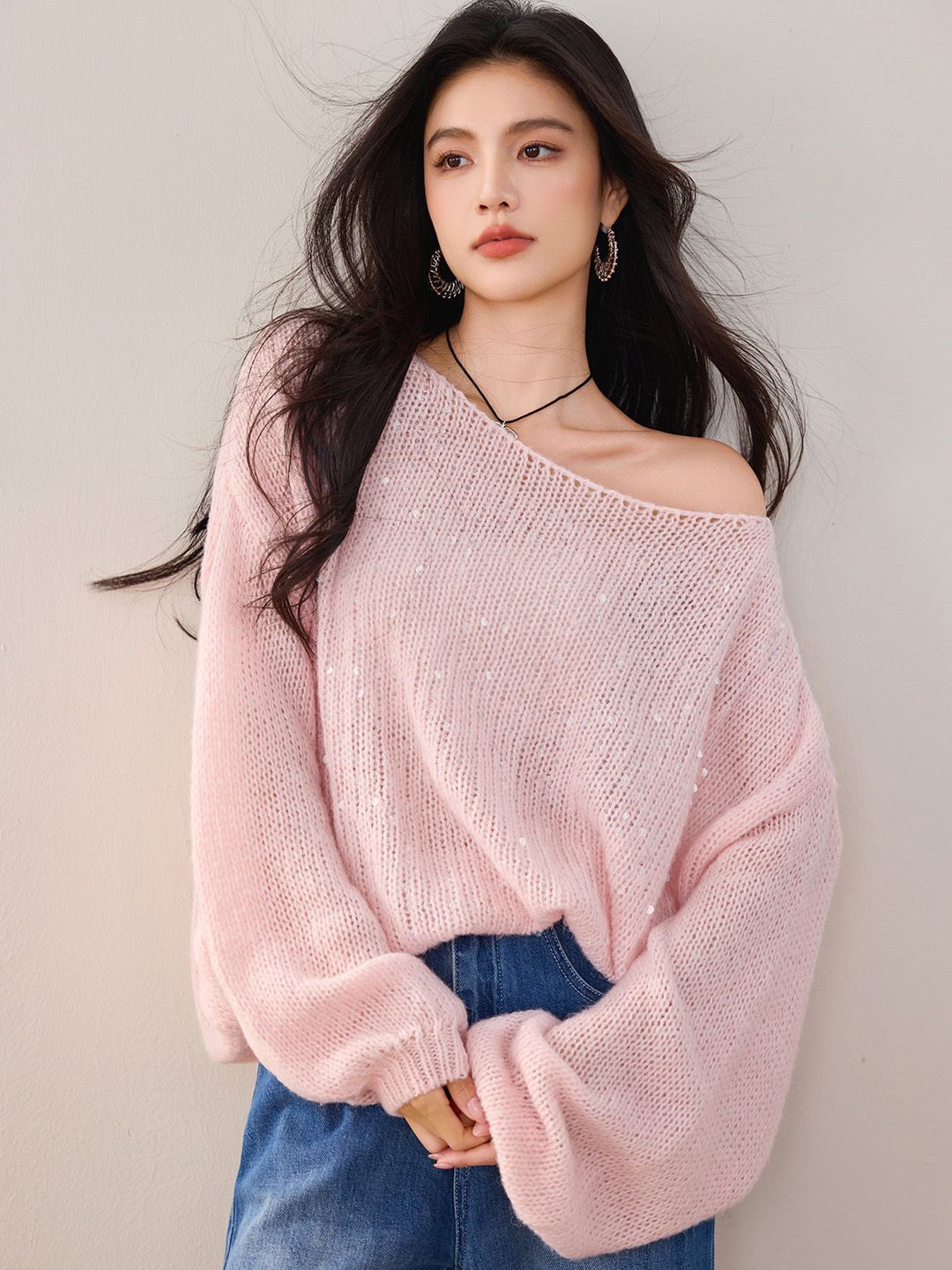 

JC Collection Women Round Neck Pullover, Pink
