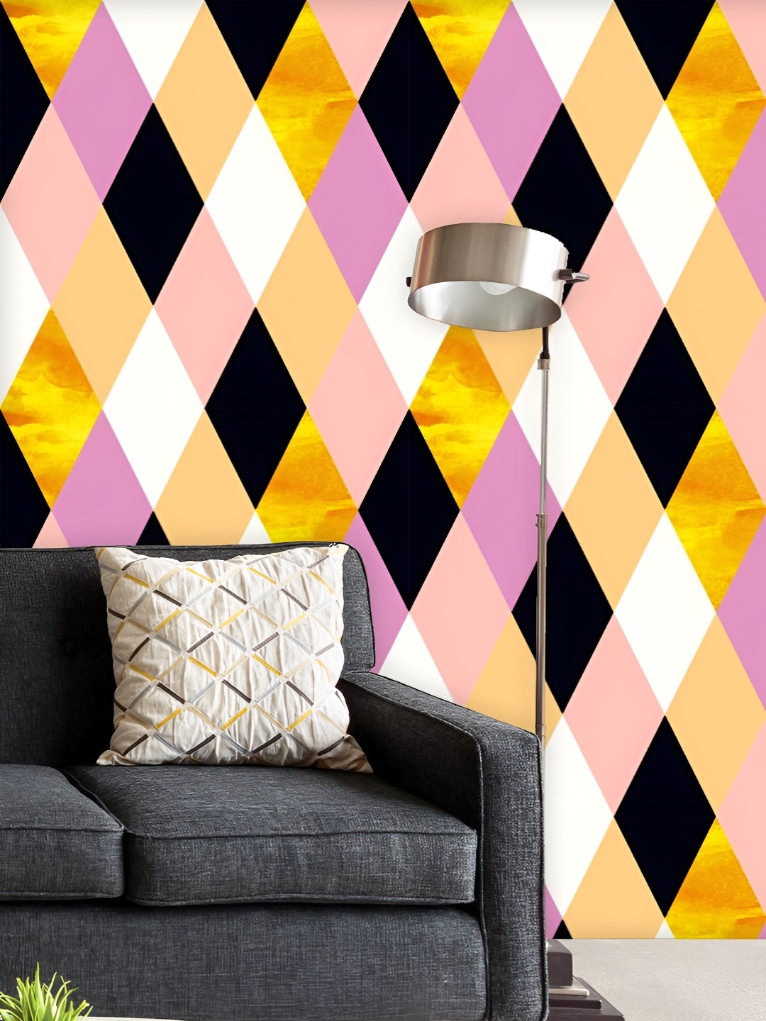 

ArtzFolio Printed UV-Resistant Anti-Bacterial Geometric Squares Peel & Stick Wallpaper, Multi