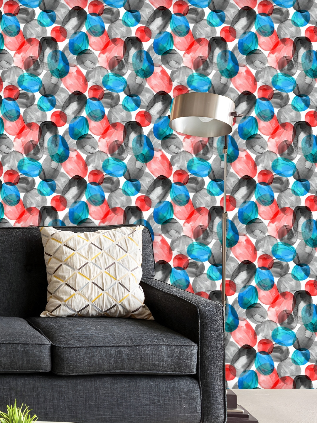 

ArtzFolio Printed UV-Resistant Anti-Bacterial Modern Contemporary Shapes Peel & Stick Wallpaper, Multi