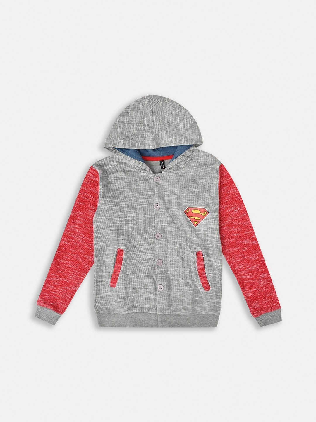 

Here&Now X Game Begins Boys Superman Knitted Hooded Sweatshirt, Grey