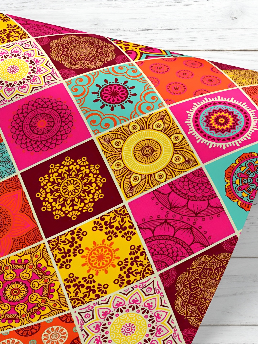 

ArtzFolio Pink & Yellow Printed UV Resistant Wallpaper