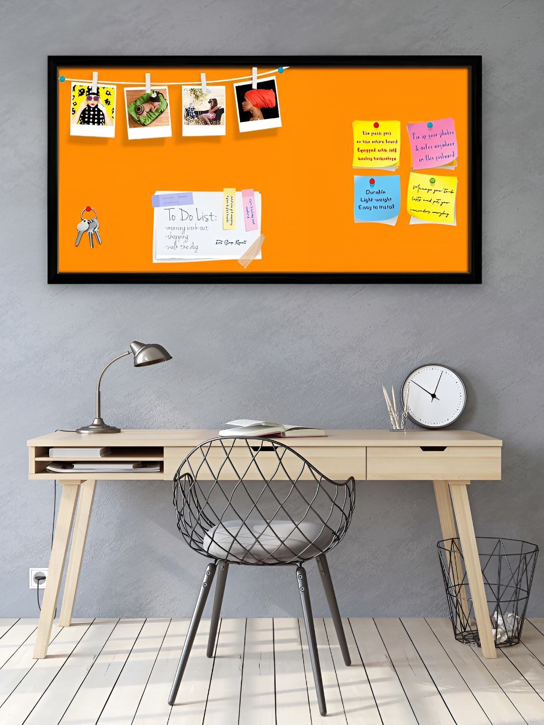 

ArtzFolio Wooden Notice Pin Board, Orange