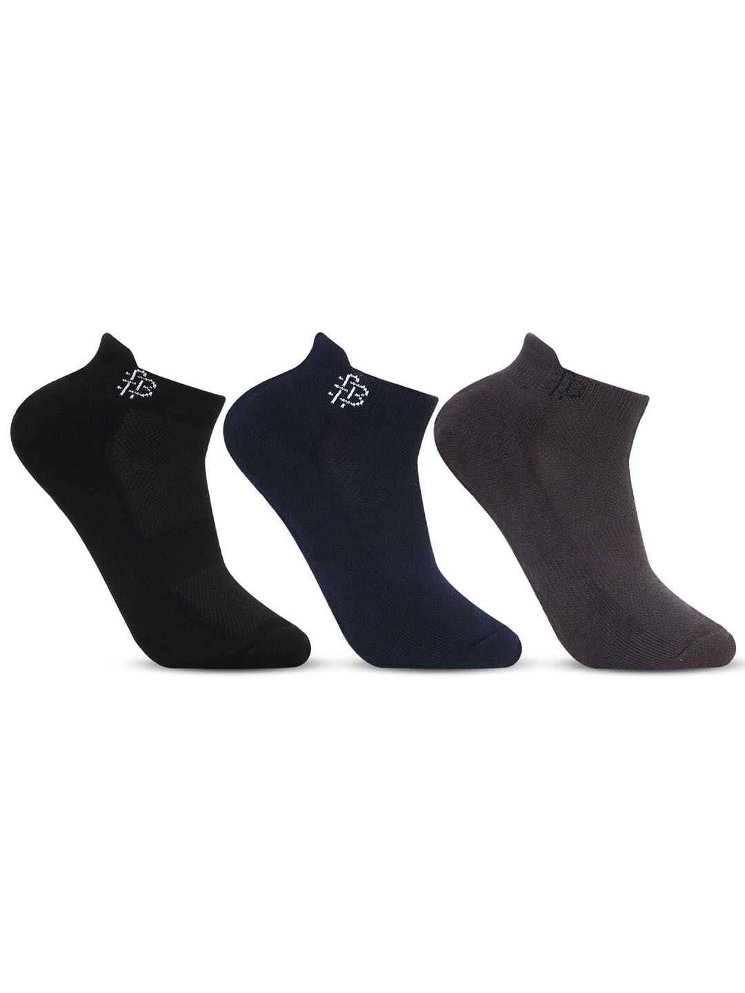 

Bonjour Pack Of 3 Ankle-Length Sports Socks, Black