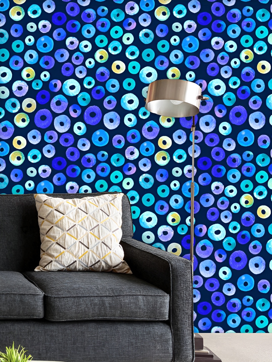 

ArtzFolio Printed UV-Resistant Anti-Bacterial Watercolor Geometrical Shapes Peel & Stick Wallpaper, Multi