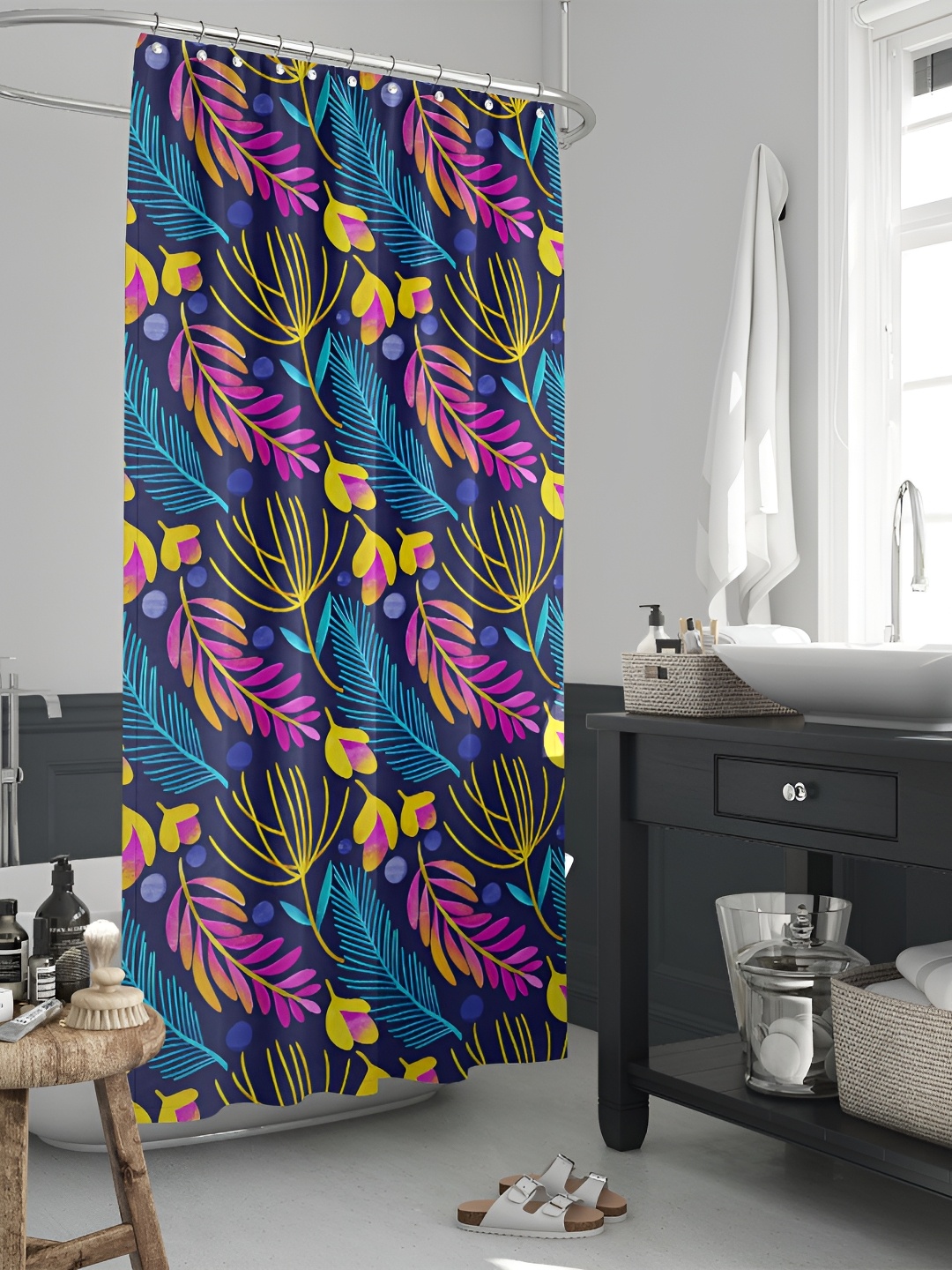 

ArtzFolio Single Piece Waterproof Polyester Shower Curtain, Multi