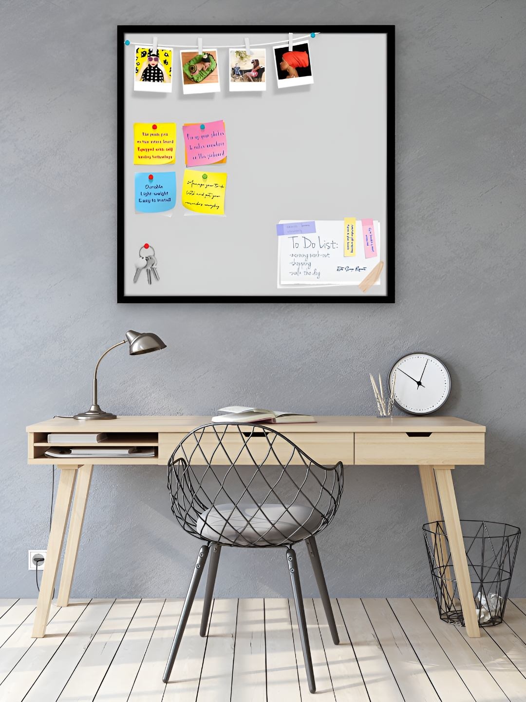 

ArtzFolio Wooden Notice Pin Board, Grey