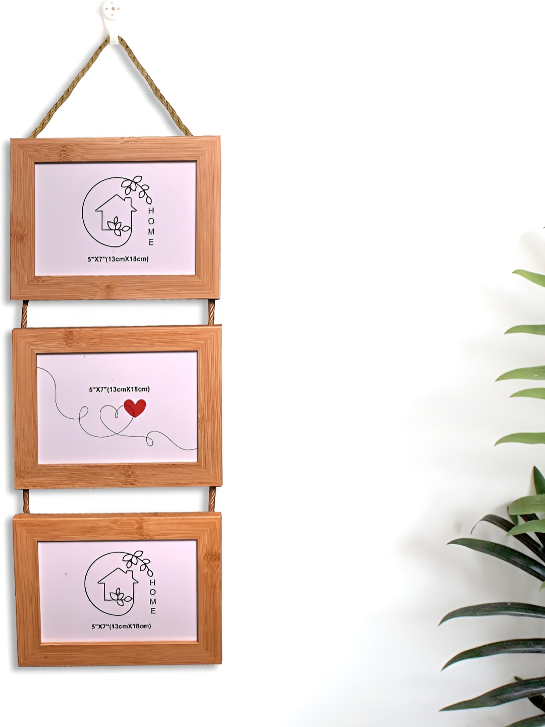 

Aura Brown 3 Pieces Hanging Wooden Wall Photo Frames