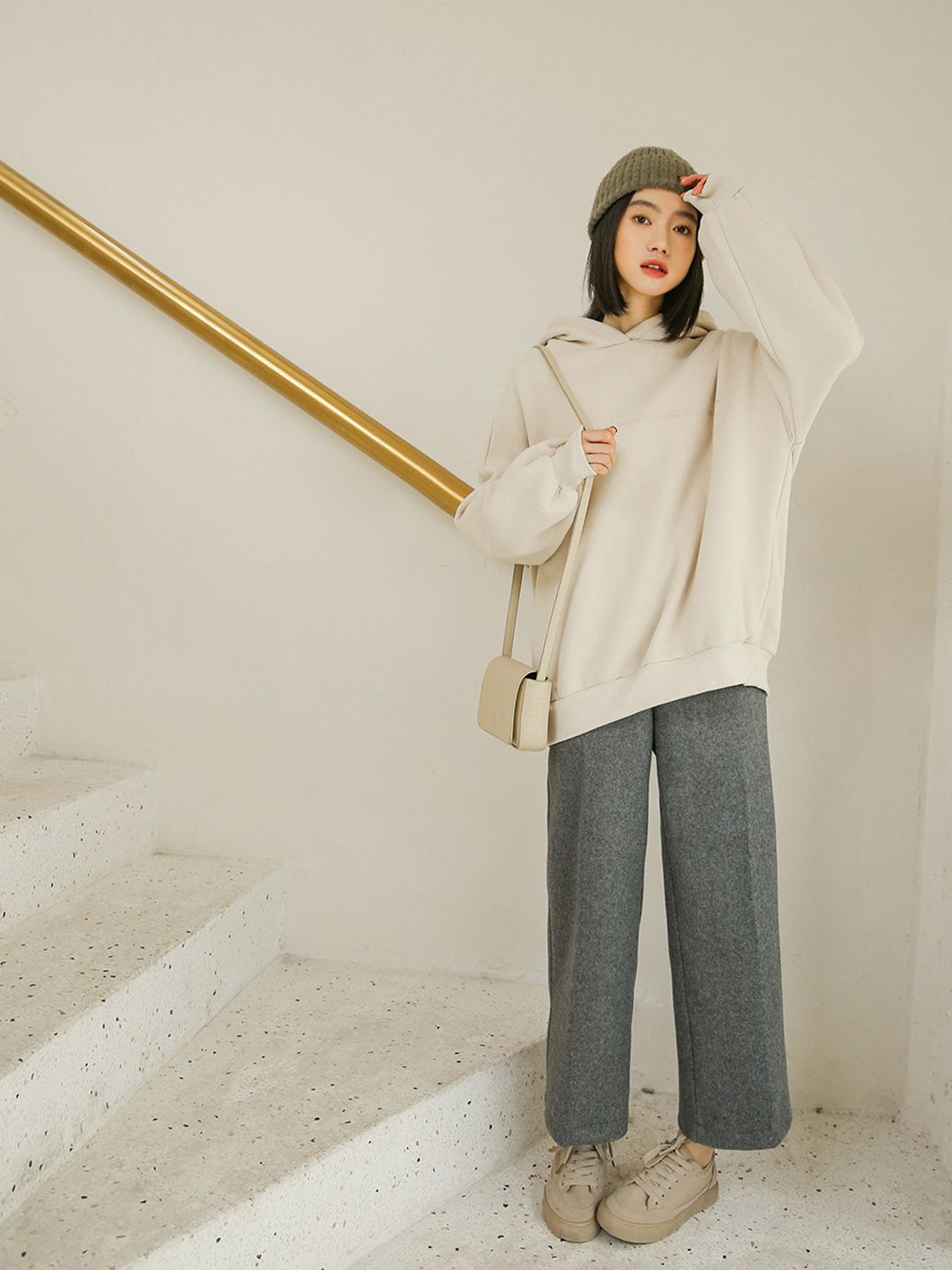 

JC Mode Women Hooded Sweatshirt, Beige