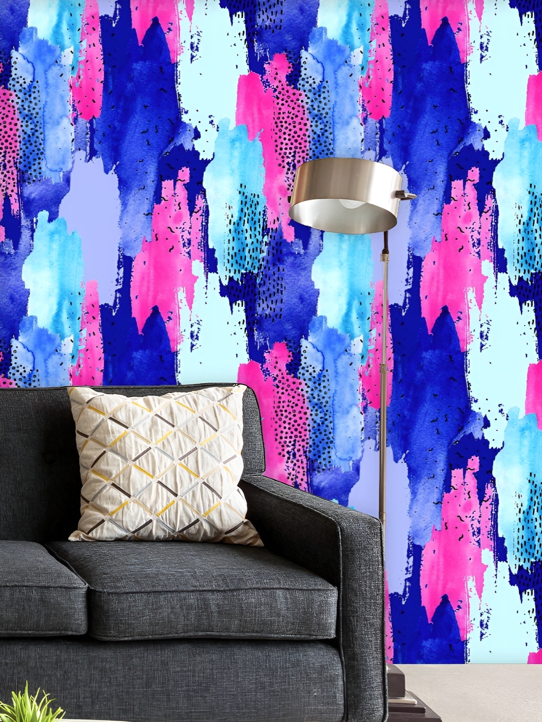 

ArtzFolio Printed UV-Resistant Anti-Bacterial Watercolor Edged Stains Peel & Stick Wallpaper, Multi