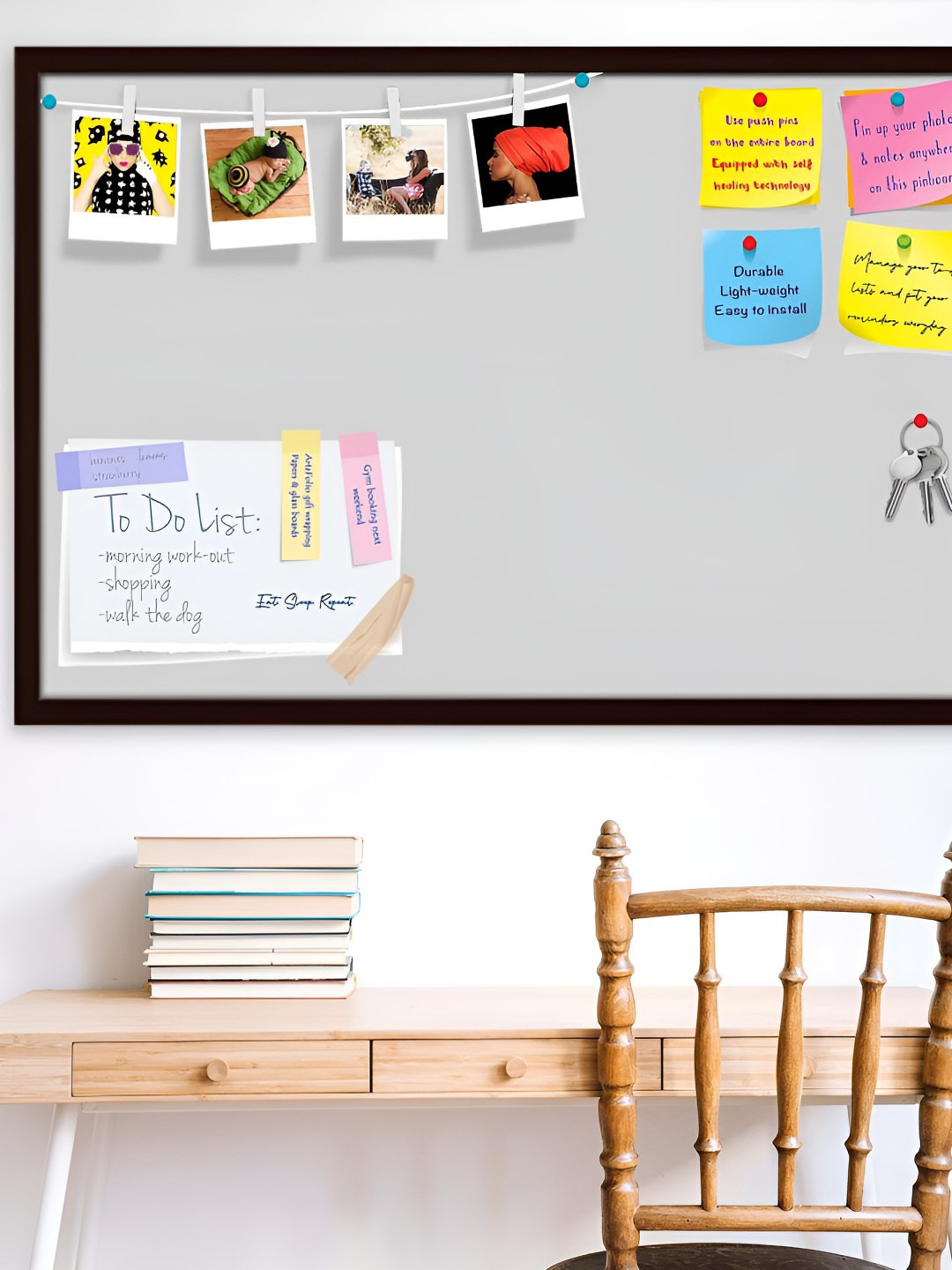 

ArtzFolio Wooden Notice Pin Board, Grey