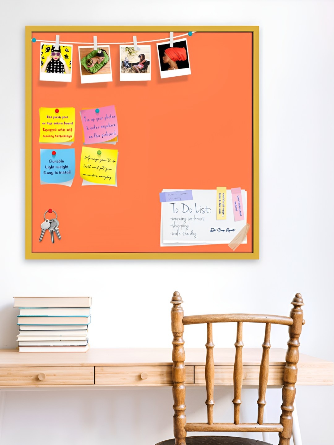 

ArtzFolio Wooden Notice Pin Board, Orange